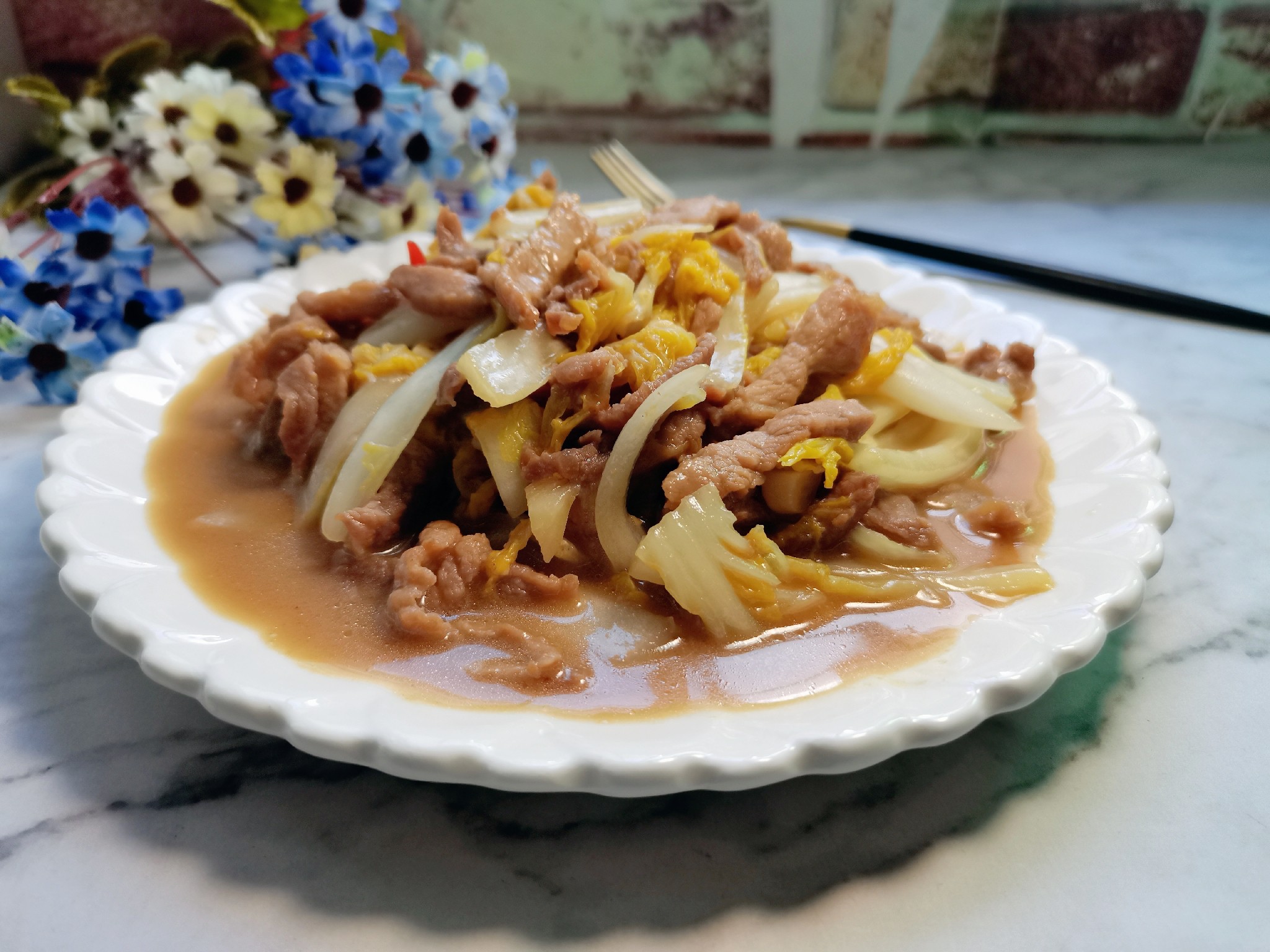 娃娃菜炒肉片的做法-家常味炒菜譜