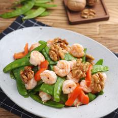 營養成分美味又健腦的小炒菜——核桃仁蝦仁炒荷蘭豆的作法-家常味燒菜譜