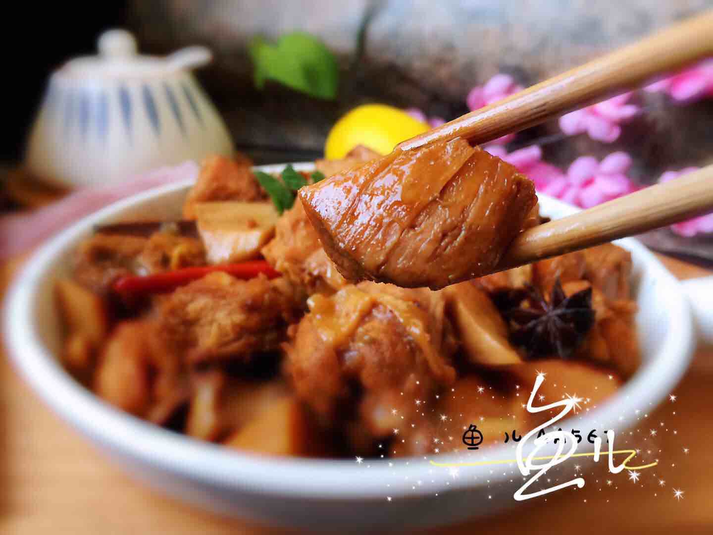 杏鮑菇燒雞塊的做法-家常味燒菜譜