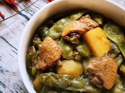 雞翅燉花豆角的做法-家常味燉菜譜