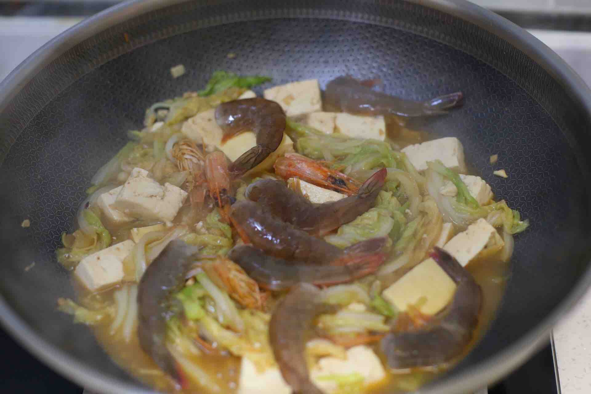 白菜鮮蝦豆腐煲的做法-家常味燉菜譜