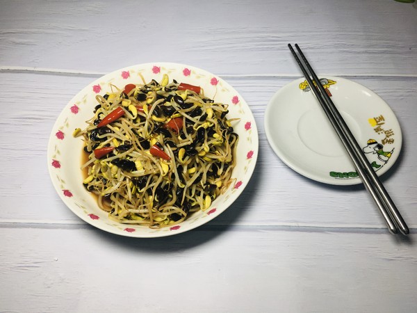 超下飯的素炒黑豆芽的做法-香辣味炒菜譜