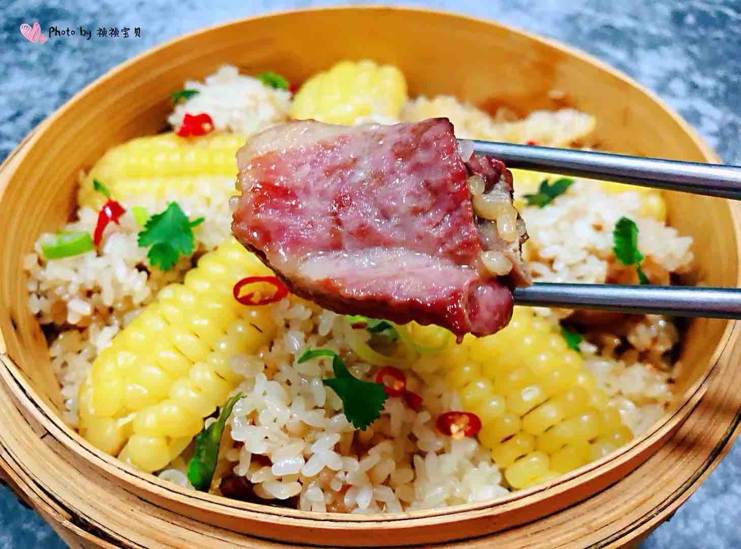 糯米排骨蒸玉米的做法-咸鮮味蒸菜譜