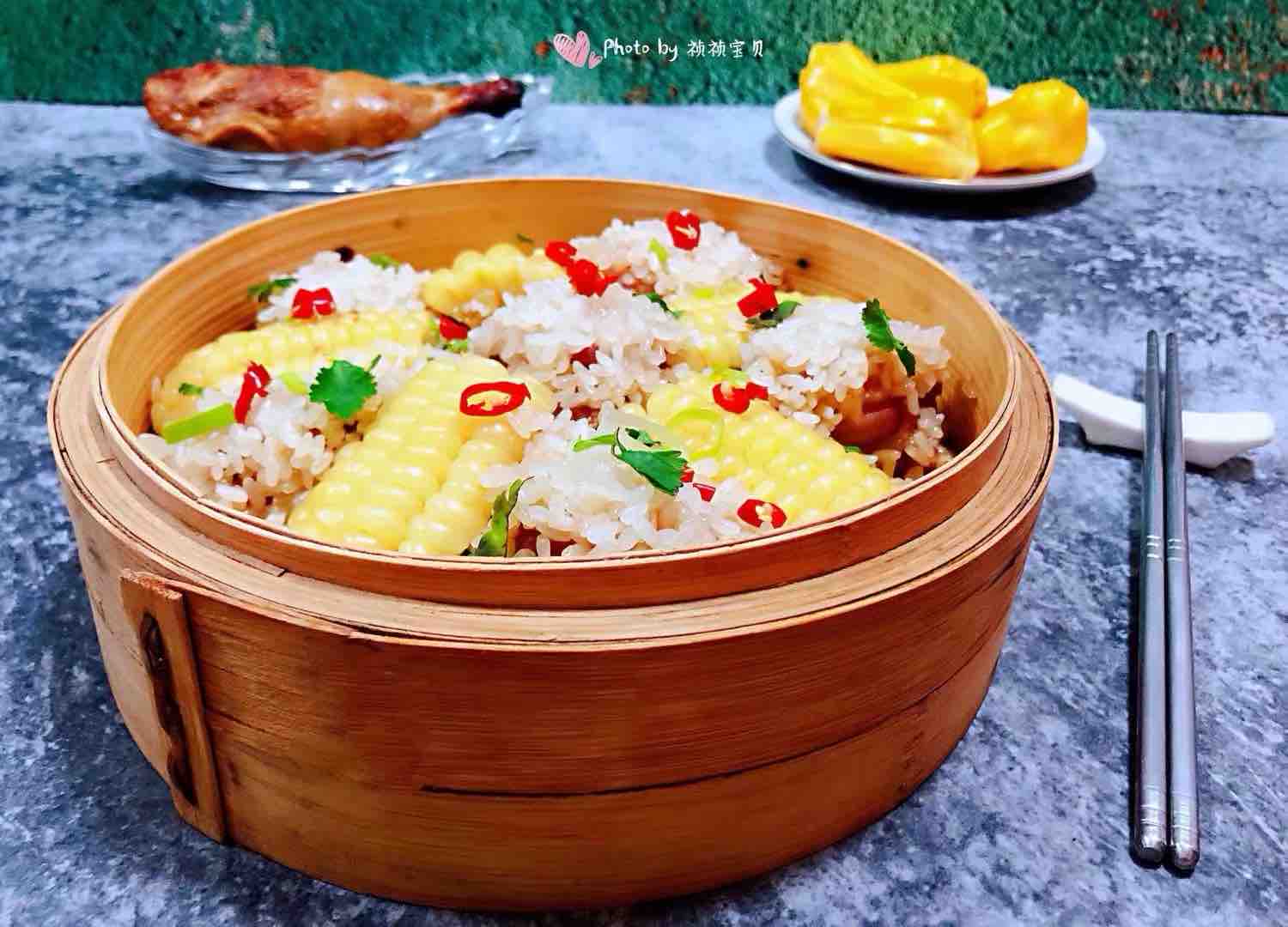 糯米排骨蒸玉米的做法-咸鮮味蒸菜譜