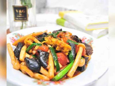 白玉菇炒三鮮的做法-家常味炒菜譜