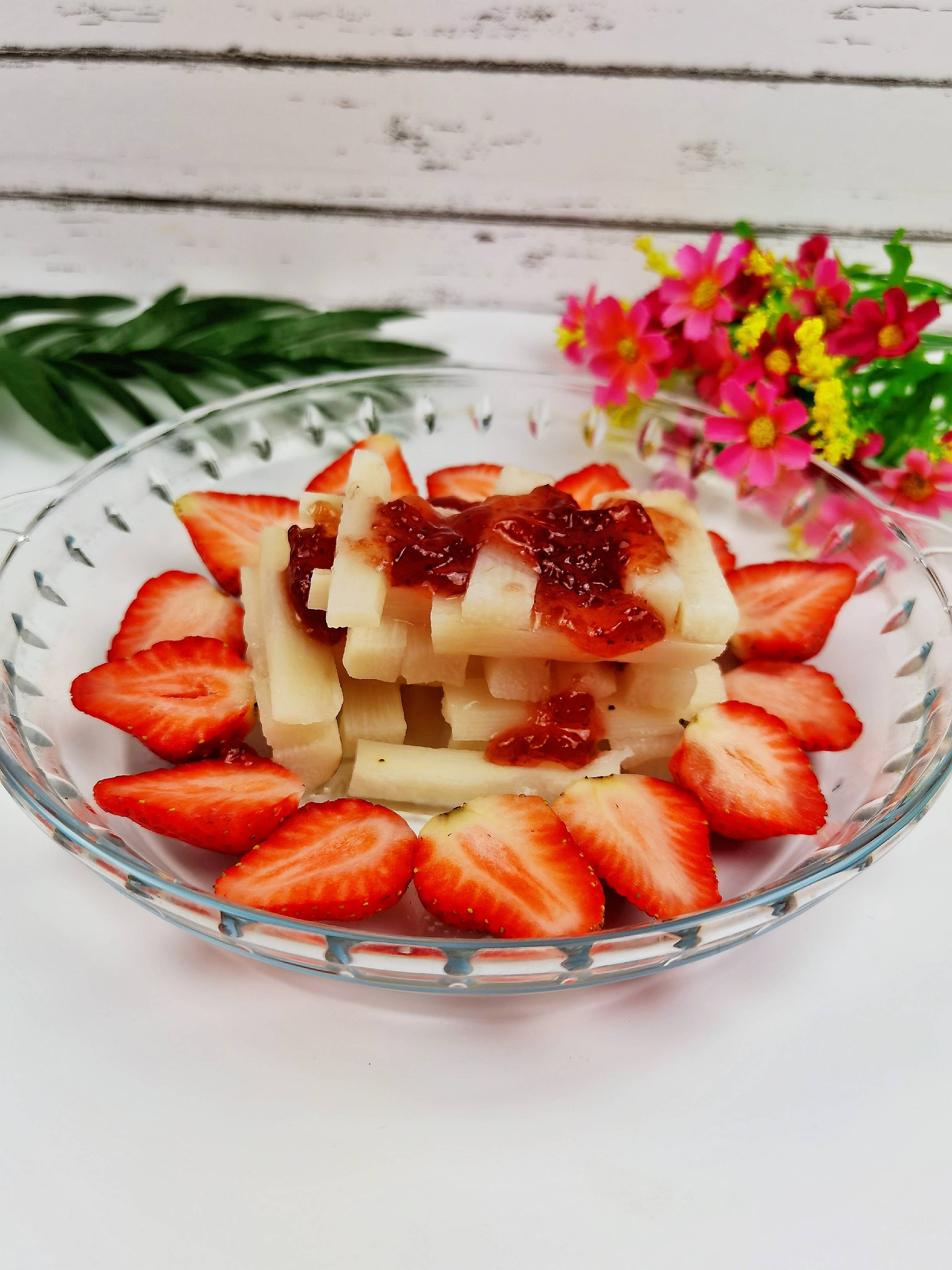 年夜飯花式涼菜－草莓山藥，吃下這口甜，2021光芒萬丈的做法-甜味蒸菜譜