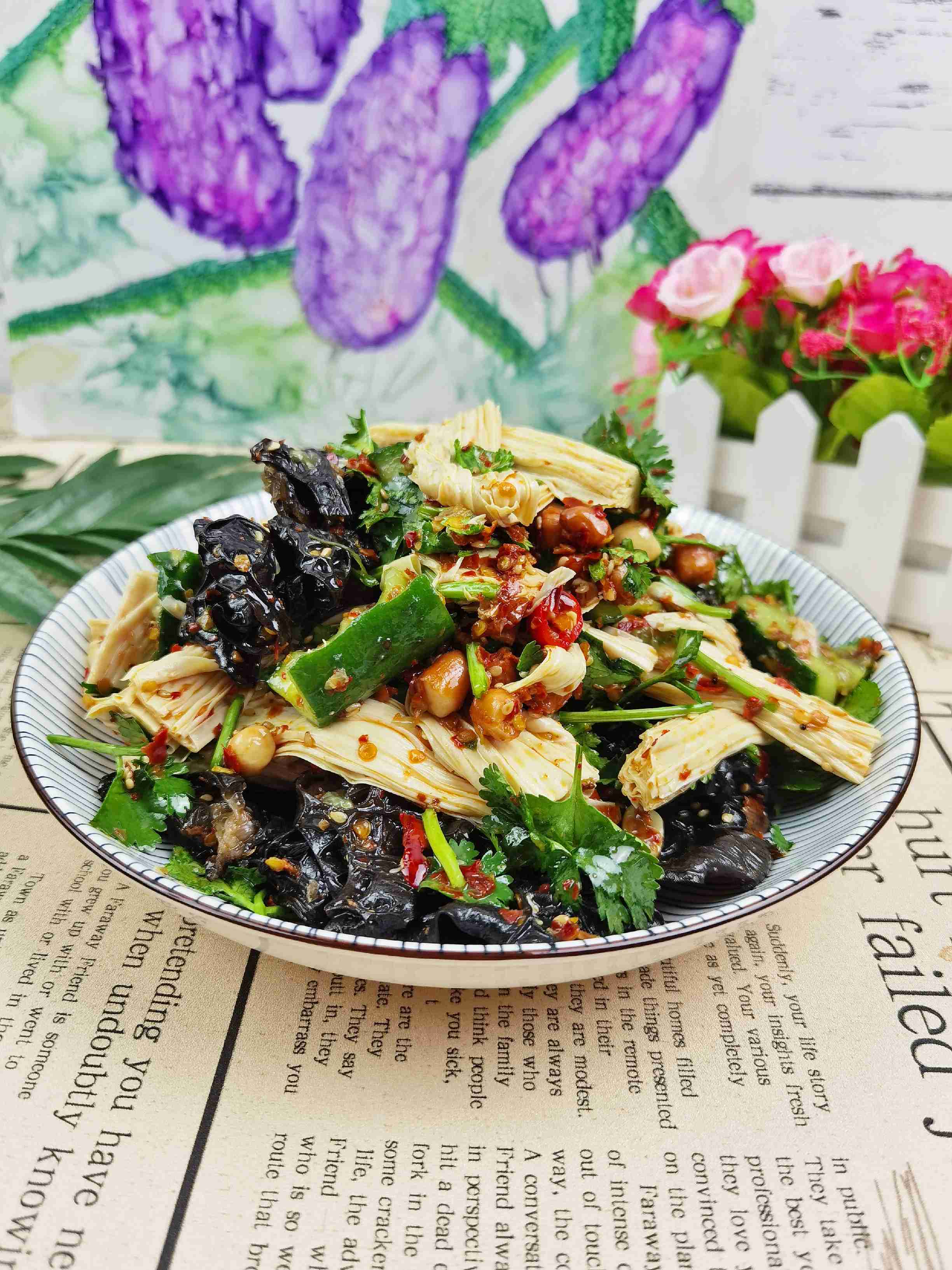 年夜飯涼菜也下飯－拌腐竹，新春宴客吃腐竹得“富足”的做法-酸辣味拌菜譜