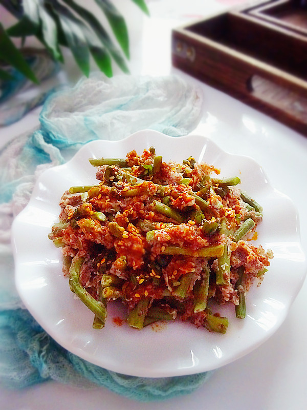 黑麥蒸豇豆的做法-蔥香味蒸菜譜