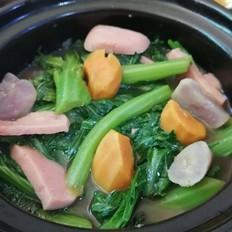 家鄉的味道~~午餐肉番薯芥菜煲的做法-家常味煮菜譜