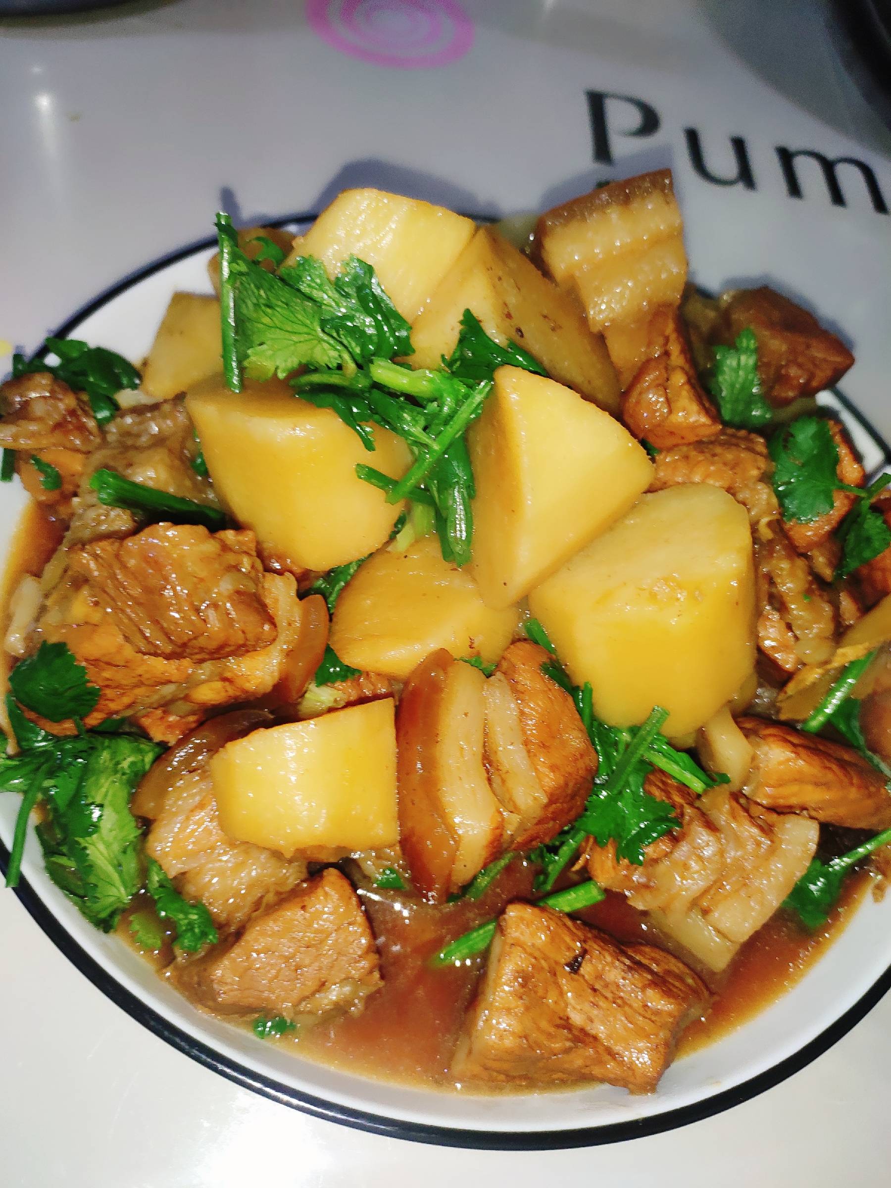 不放一滴油的紅燒肉燉山藥的做法-甜味燉菜譜