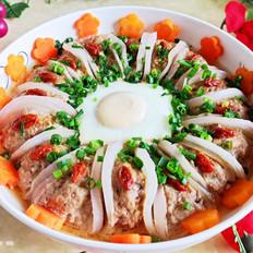 花開富貴(蘿卜蒸肉)的做法-咸鮮味蒸菜譜