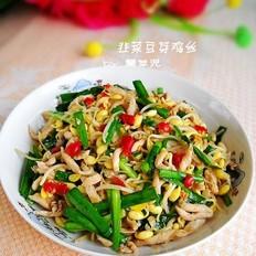 韭菜豆芽雞絲的做法-家常味炒菜譜