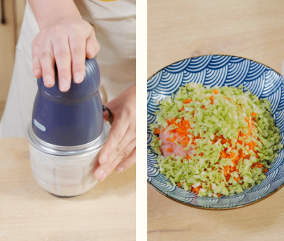 蔬菜豬肉條【寶寶輔食】的做法-咸鮮味煎菜譜