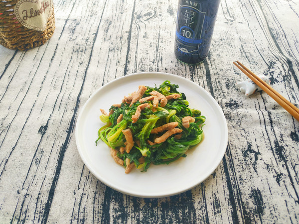 薺菜炒肉絲的做法-家常味炒菜譜
