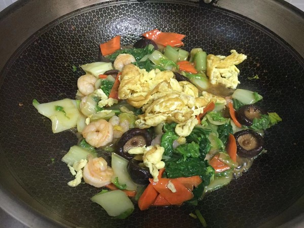 快菜炒蝦仁的做法-咸鮮味炒菜譜